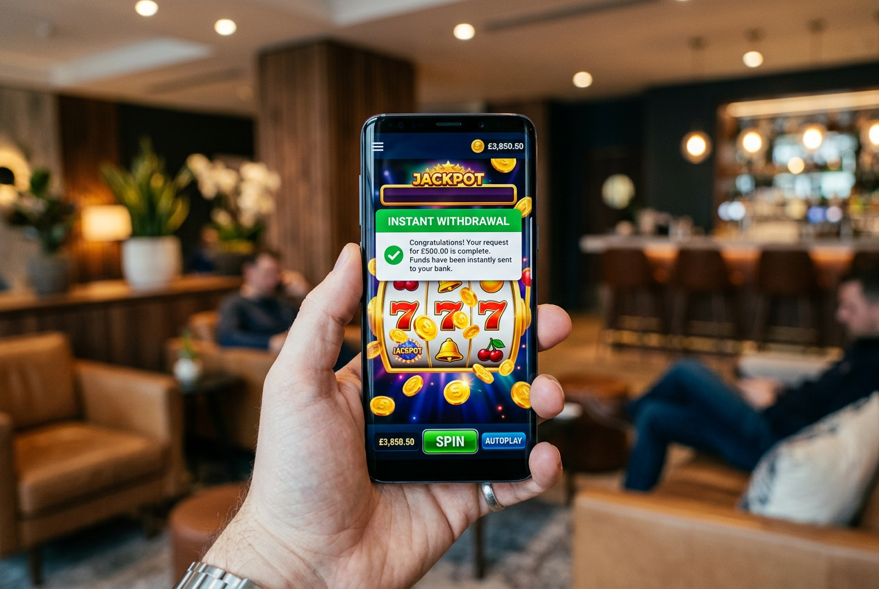 Nowoczesny interfejs mobilny kasyna online na smartfonie